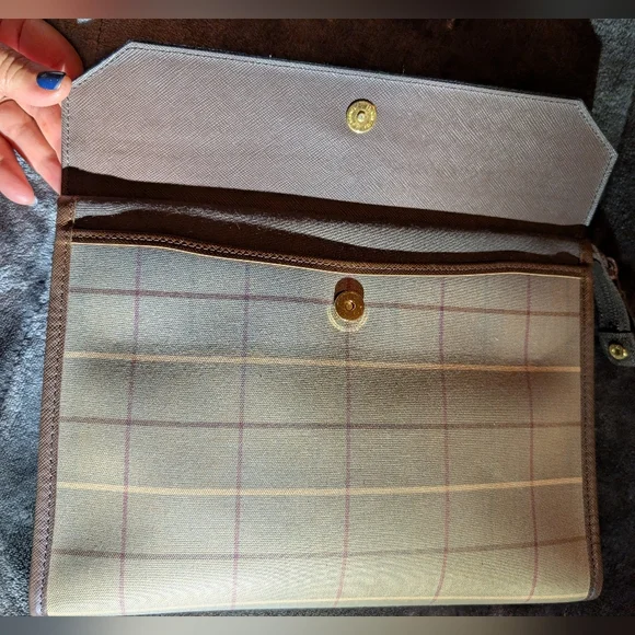 Burberry Nova Check Canvas Authentic Designer Clutch Bag Excellent COA - Picture 3 of 15